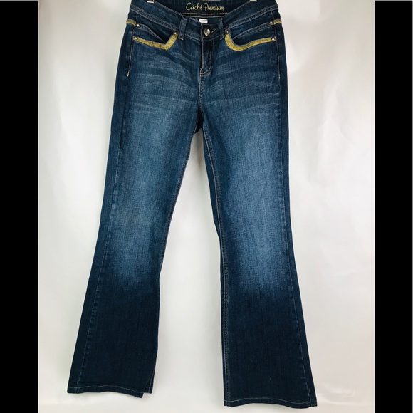CACHE Premium Golden Stitch Jeans Sz 6 - Picture 5 of 7